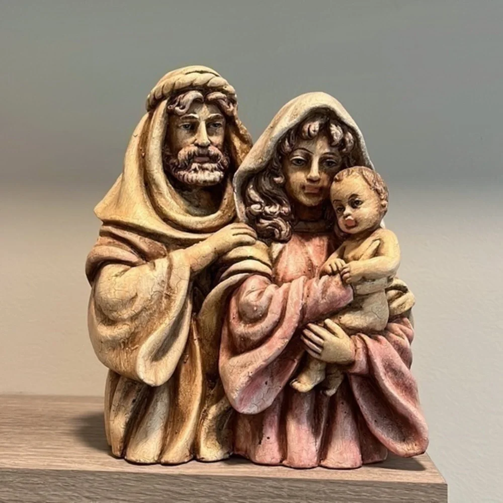 Vintage Nativity Joseph Mary Jesus Figurine Knick Knack